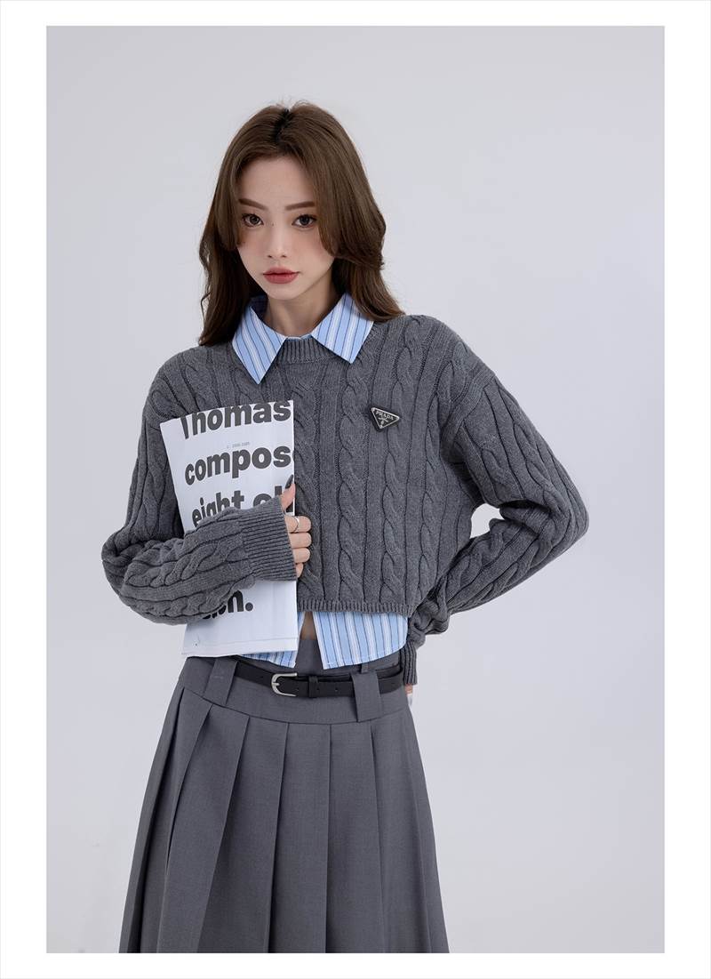 楽天市場】トップス ニット セーター 長袖 レディース ラウンドネック