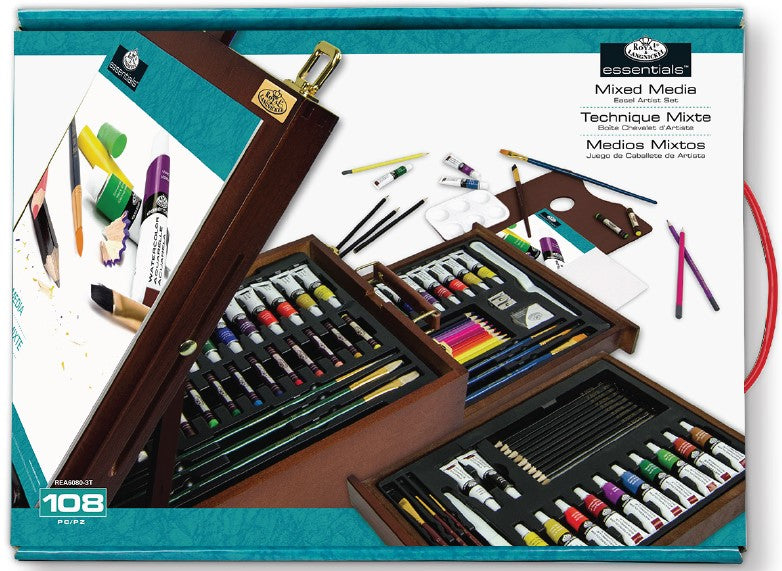 Essentials™ Mixed Media Box Easel Artist Set, 108 Piece (Royal