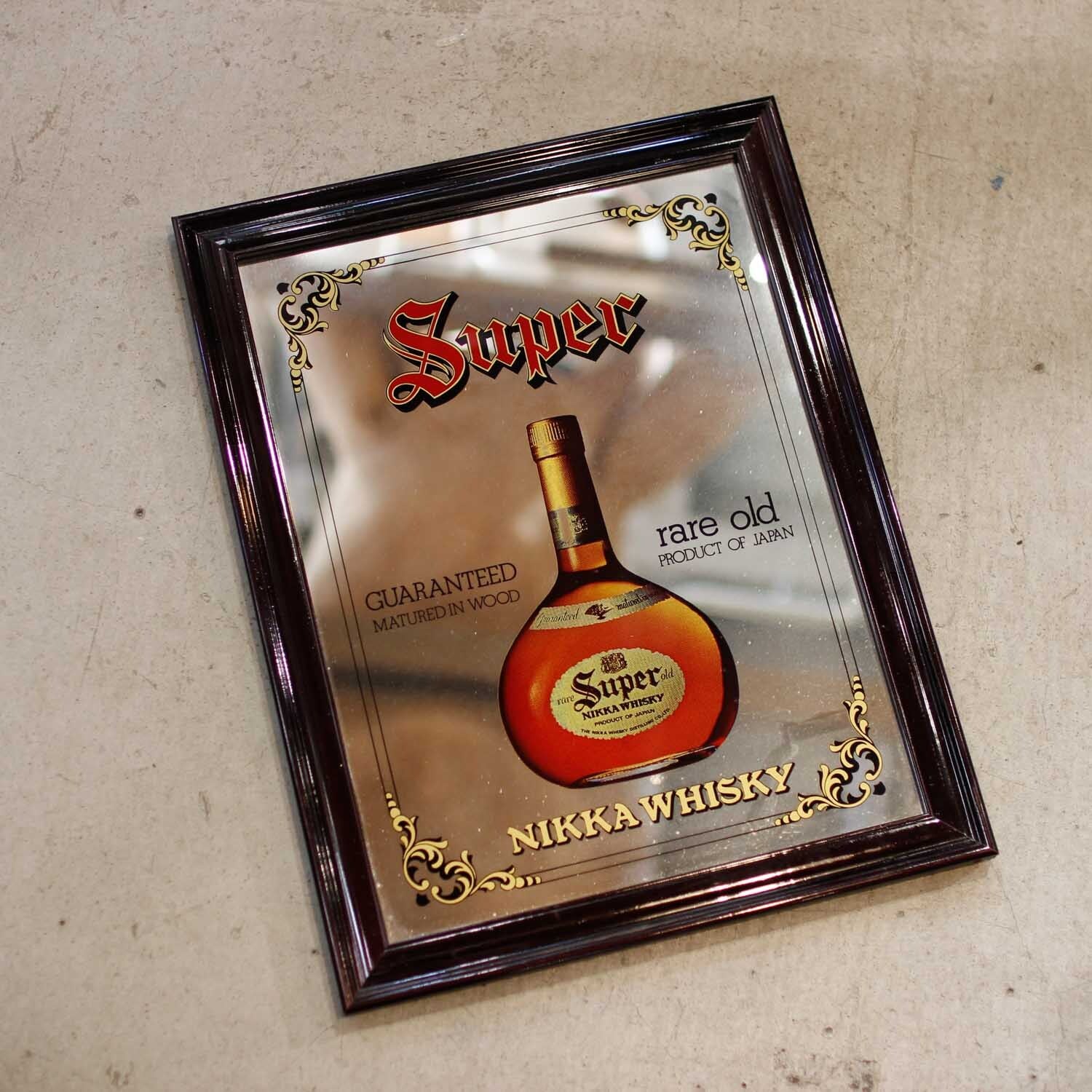 SUPER NIKKA Old WHISKY Vintage Pub Mirror（Bar Mirror） 昭和レトロ