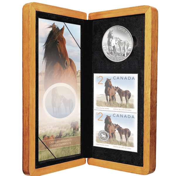 2006 $5 Canadian Wildlife: Sable Island Horse and Foal - Pure Silver C