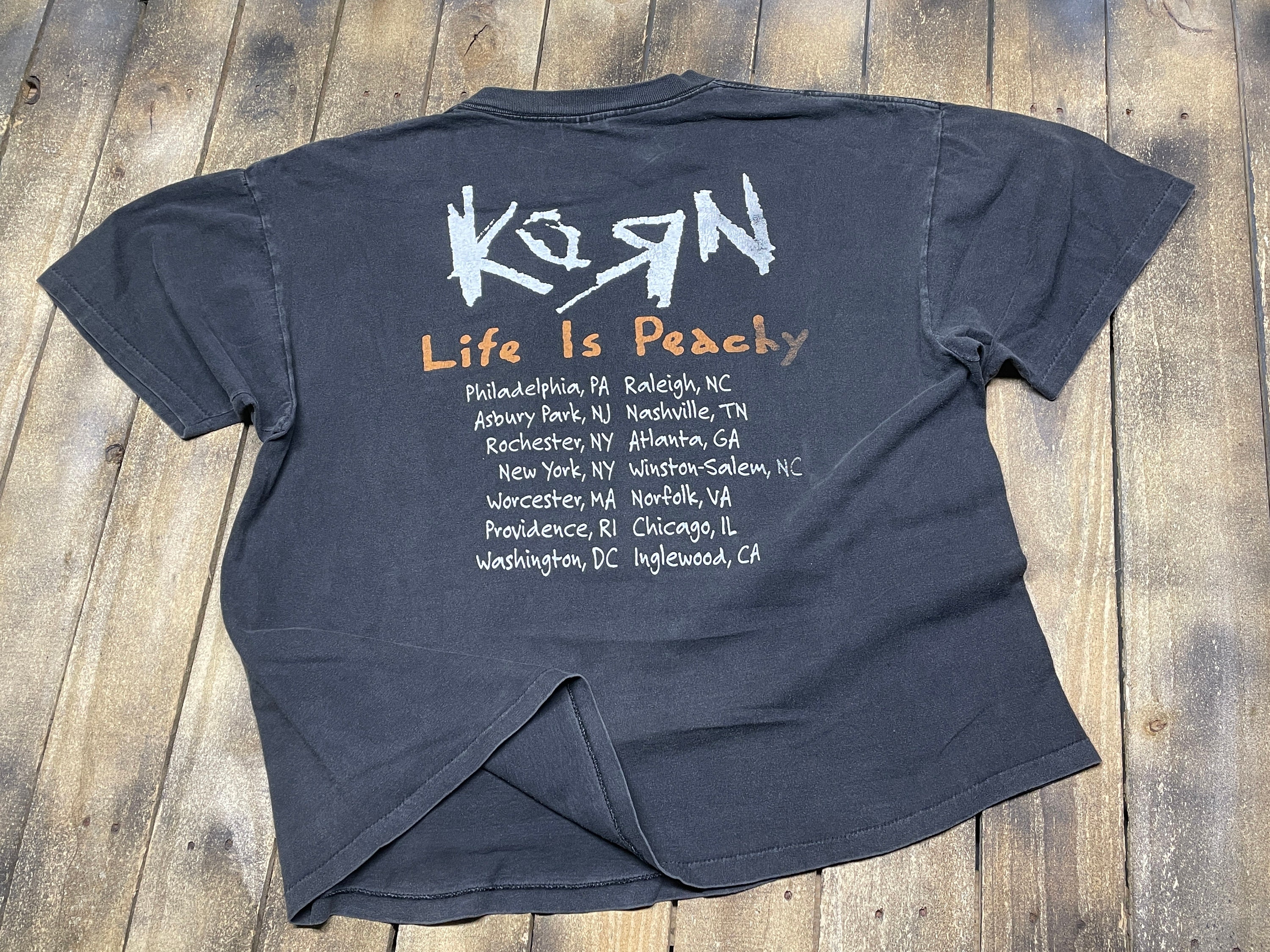 90's KORN LIFE IS PEACHY ツアー バンド Tシャツ Korn - Life Is