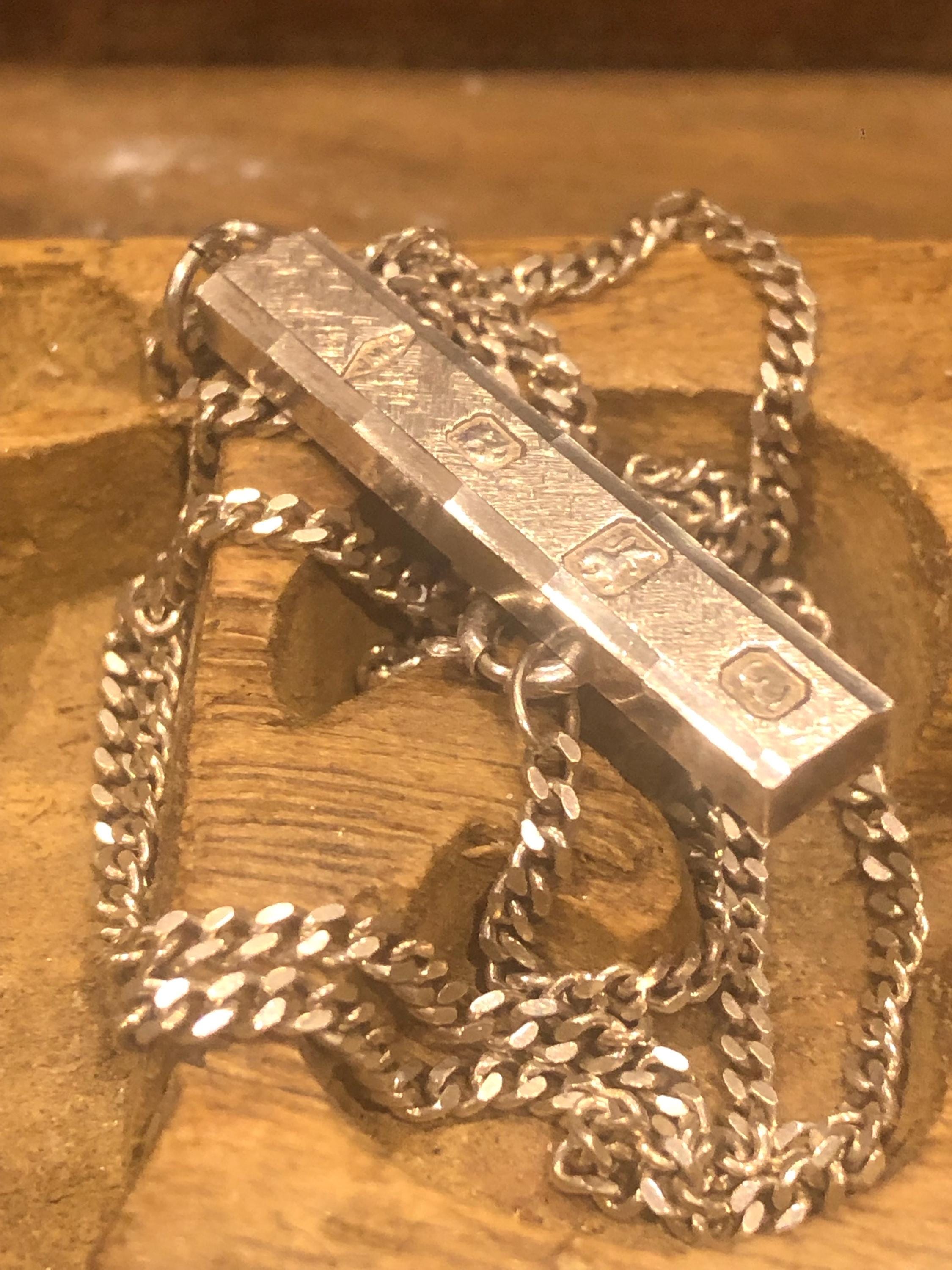 Vintage Silver Ingot Necklace - Etsy UK
