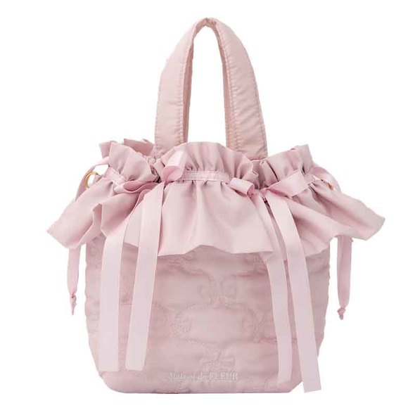 付録】ローソンで買える「Maison de FLEUR」の淡ピンク×リボンのバッグ
