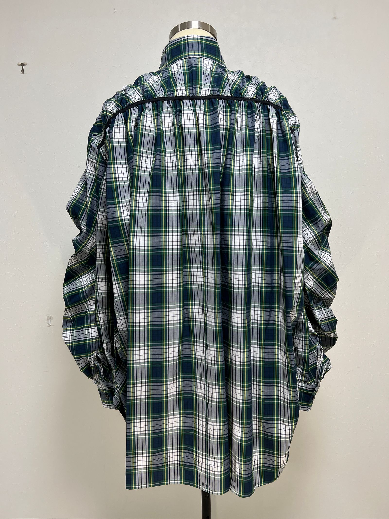 KIDILL - ギャザード シャツ - GATHERED SHIRT NAVY RED CHECK