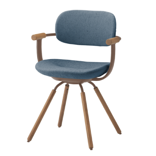 イトーキ バーテブラ03チェア 4本回転脚 布張り CD張地 肘付 木タイプ