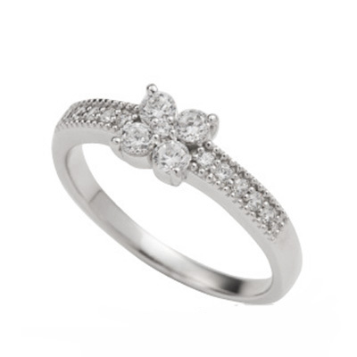 エタニティリング ミル打ち ダイヤモンド リング 0.3ct フラワー