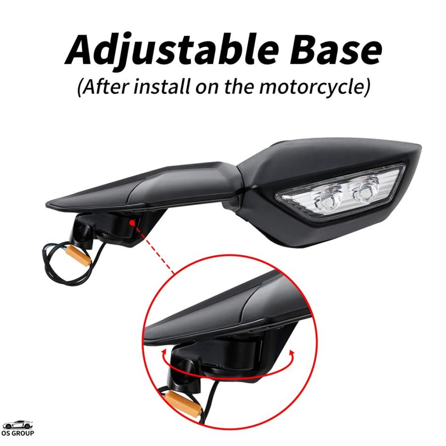 並行輸入品】 バイク リア サイド ミラーs LED ウィンカー カワサキ