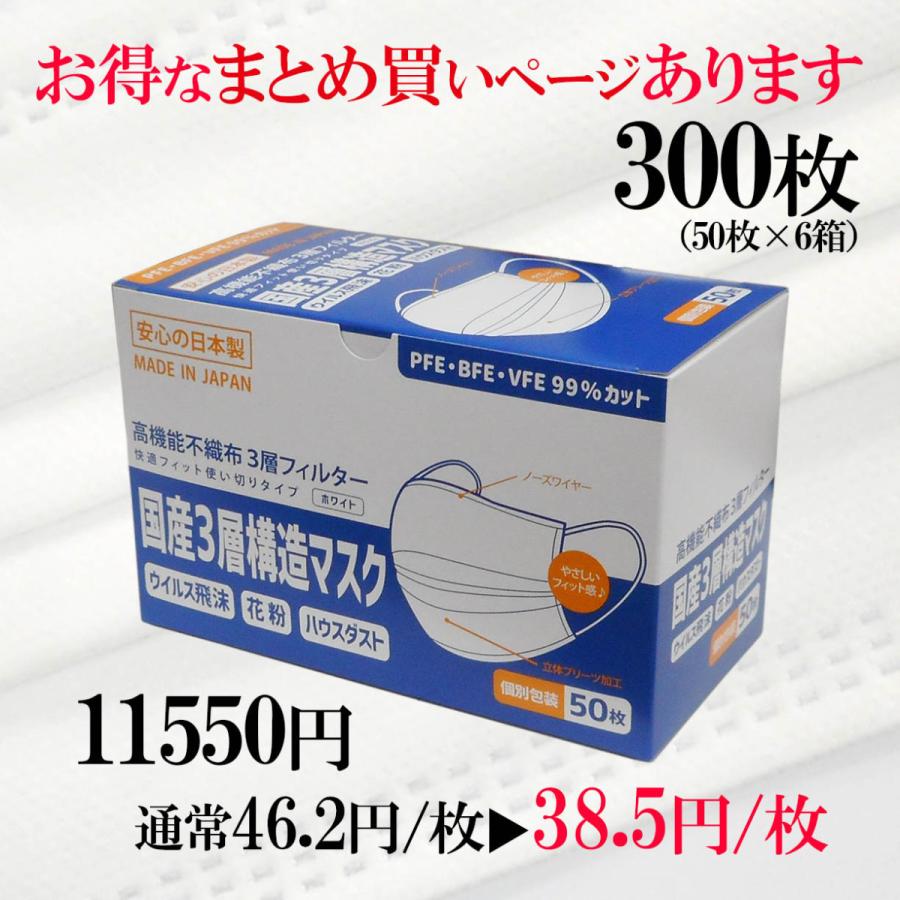 個包装 1000枚 日本製 不織布 マスク 衛生的 立体 プリーツ 呼吸し