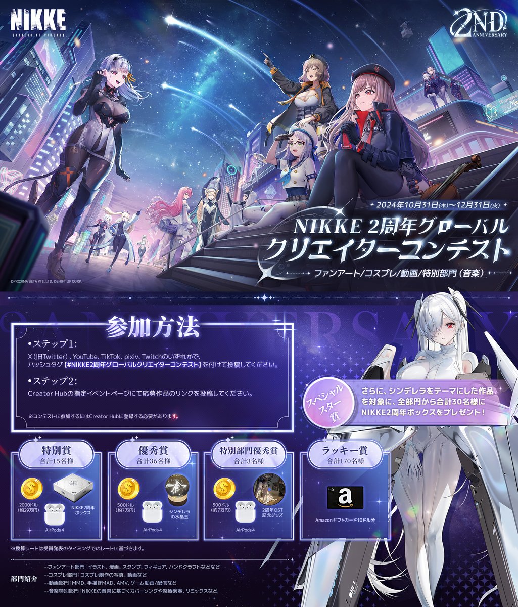 2周年グローバルクリエイターコンテスト】 「勝利の女神：NIKKE」2周年