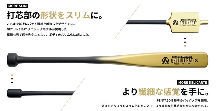 満足度NO.1野球ギア】新形状で自然と上がるミート力『GET LINE BAT X
