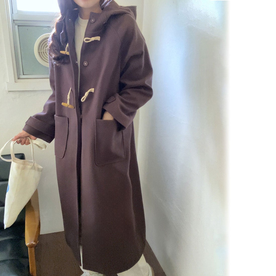 ラウアー LAUIR フードダッフルコート （ダークブラウン