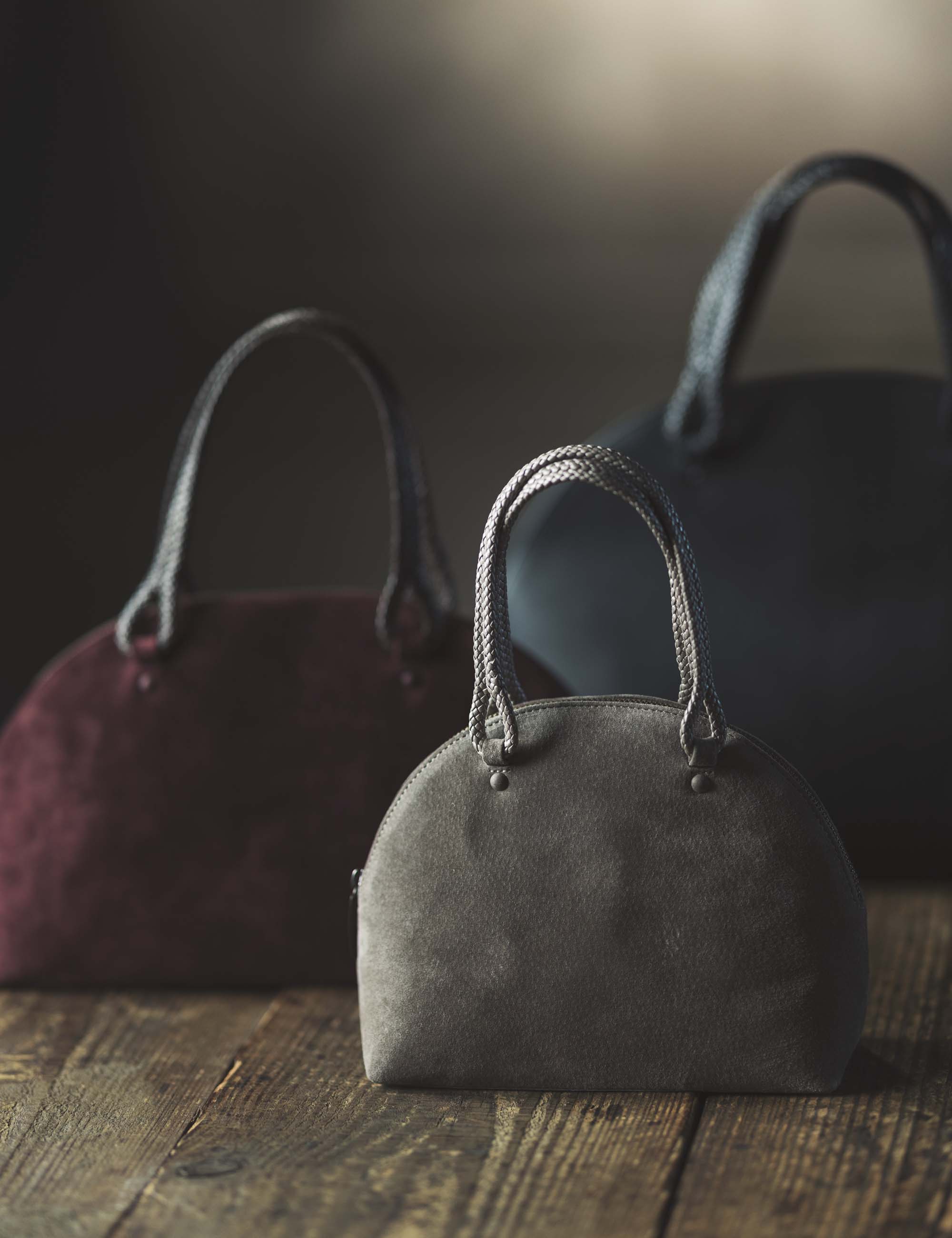 メッシュ持ち手の豚革スエードプチバッグ / ヨーガンレール | ヨーガン