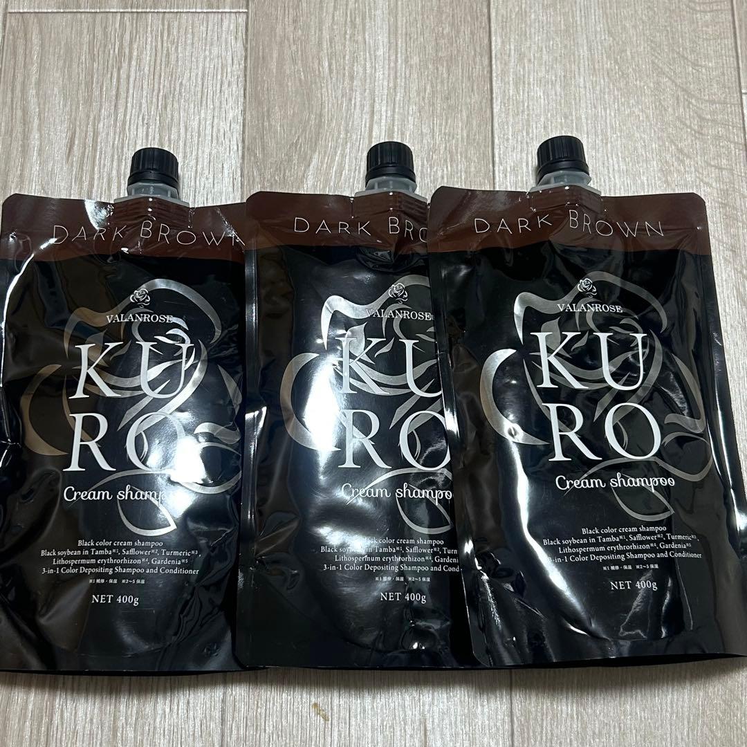 KUROクリームシャンプー ダークブラウン400g 3個