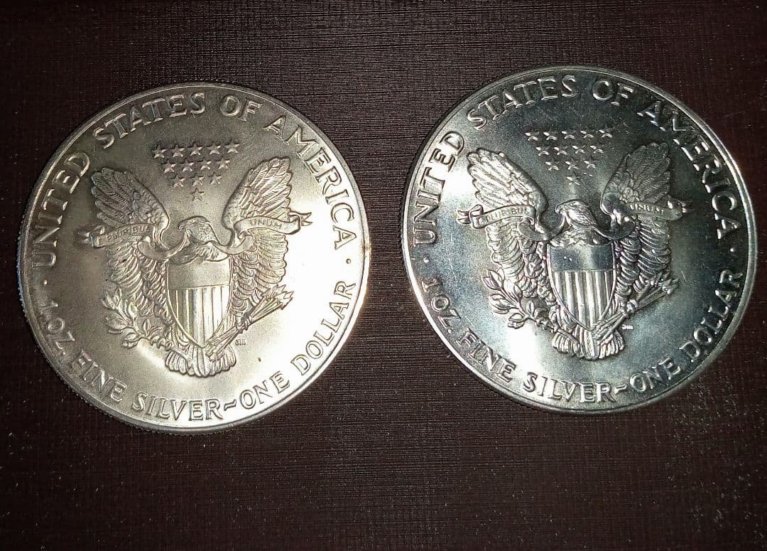 1987年1988年 アメリカ・ シルバー ・ イーグル 銀貨1オンス2枚セット 楽天市場】即納・追跡可 新品未使用 1987 アメリカ イーグル銀貨1