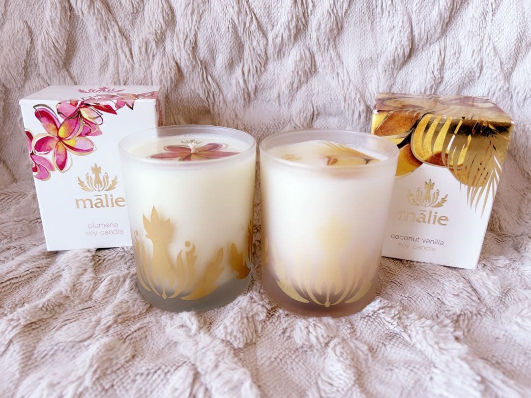 2つセット◾️malie アロマキャンドル プルメリア ココナッツバニラ