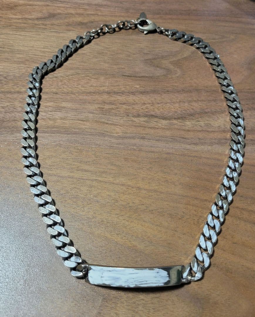 ヤ*ワ様 MM6 ペイント加工 ID チェーン ネックレス マルジェラ シルバー