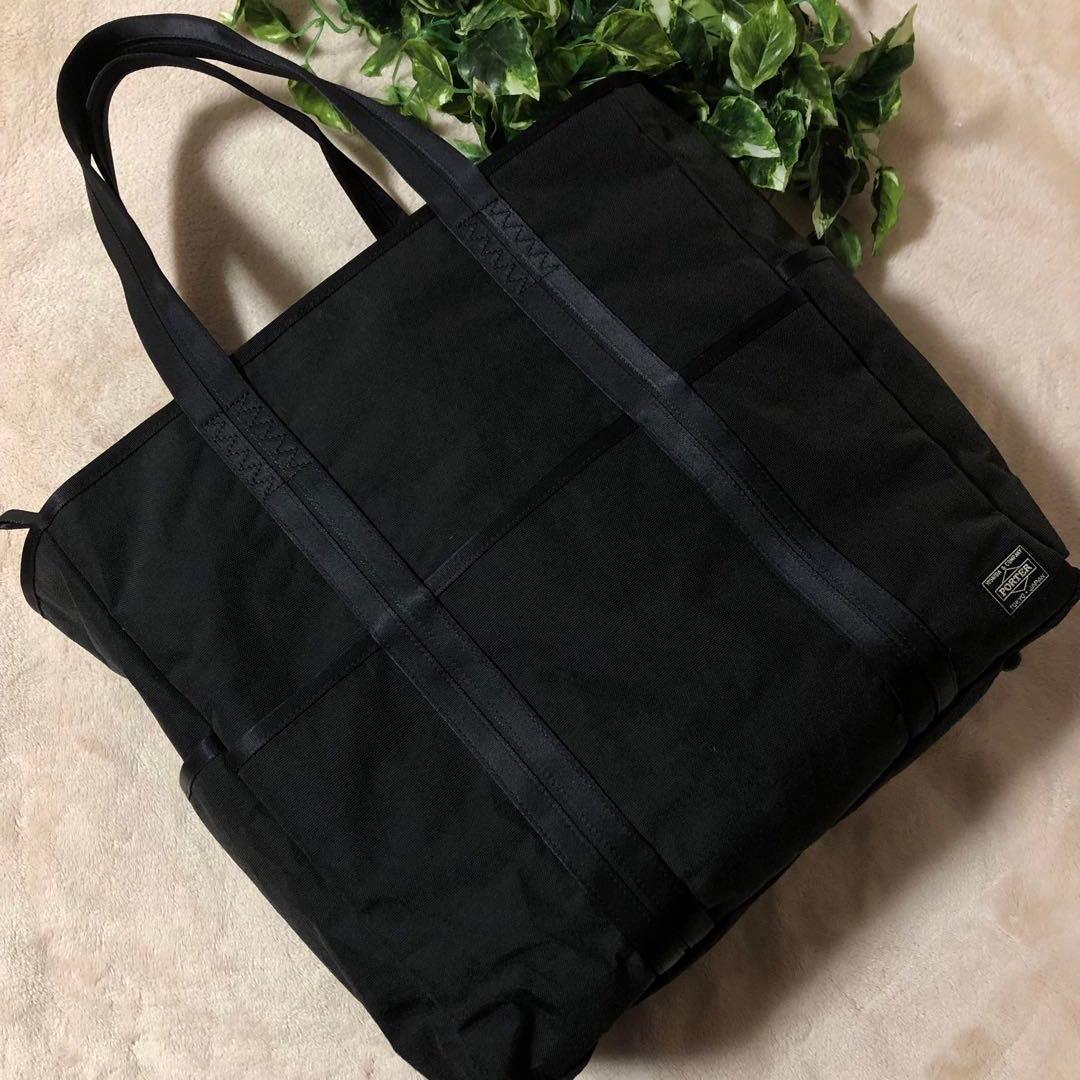 ★K, S,★極美品　ポーター　ハイブリッド　トートバッグ　ブラック