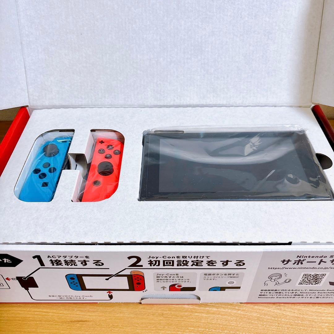 未使用に近い】 バッテリー強化型 Nintendo Switch 本体 赤青 - メルカリ