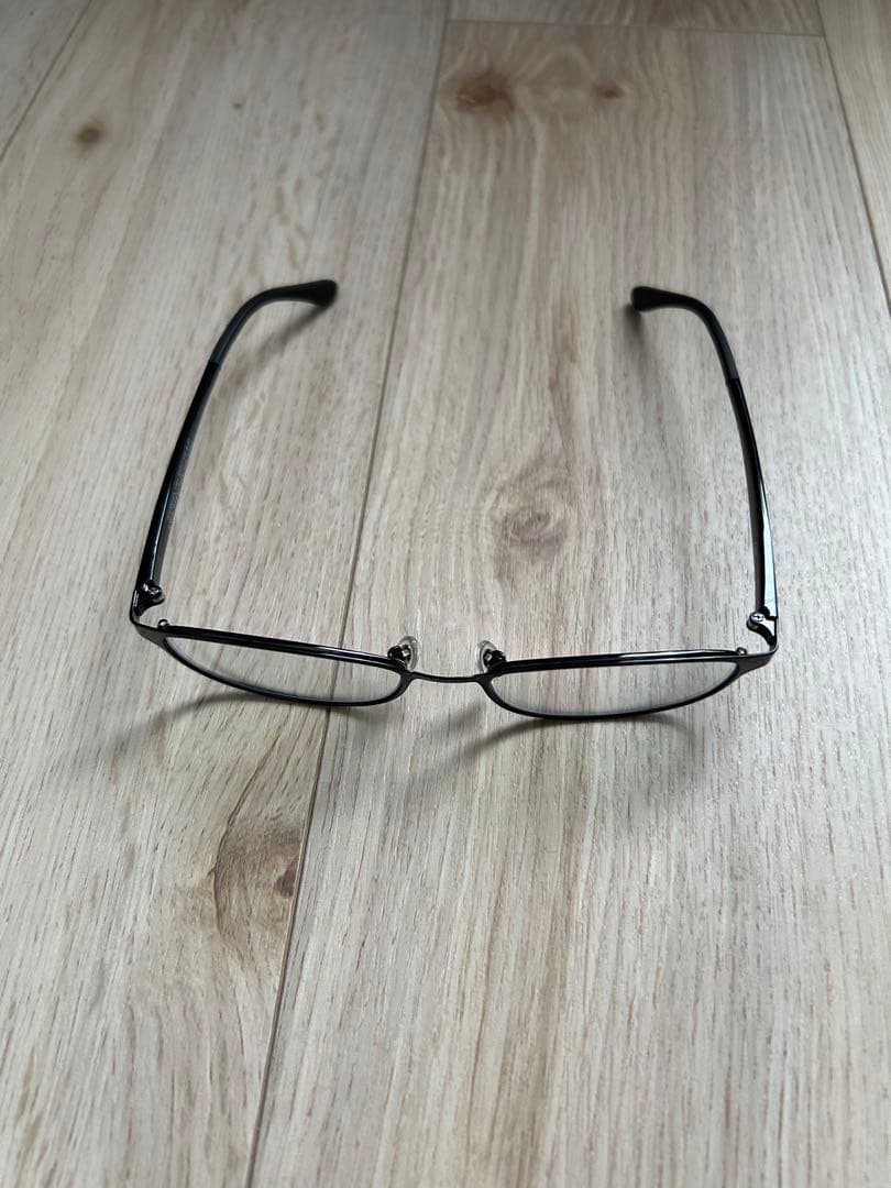 PCメガネ ブラックフレーム クリアレンズ zoff