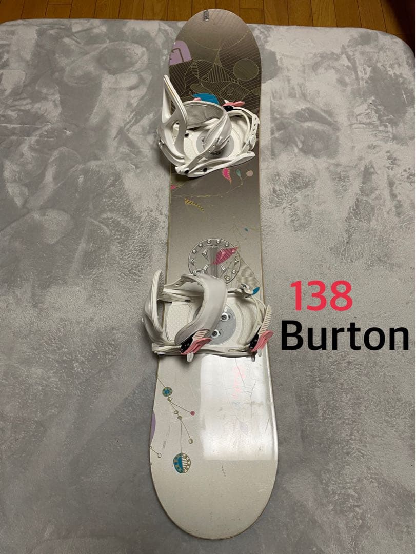 【2点セット】Burton スノーボード 138cm ホワイトビンディング