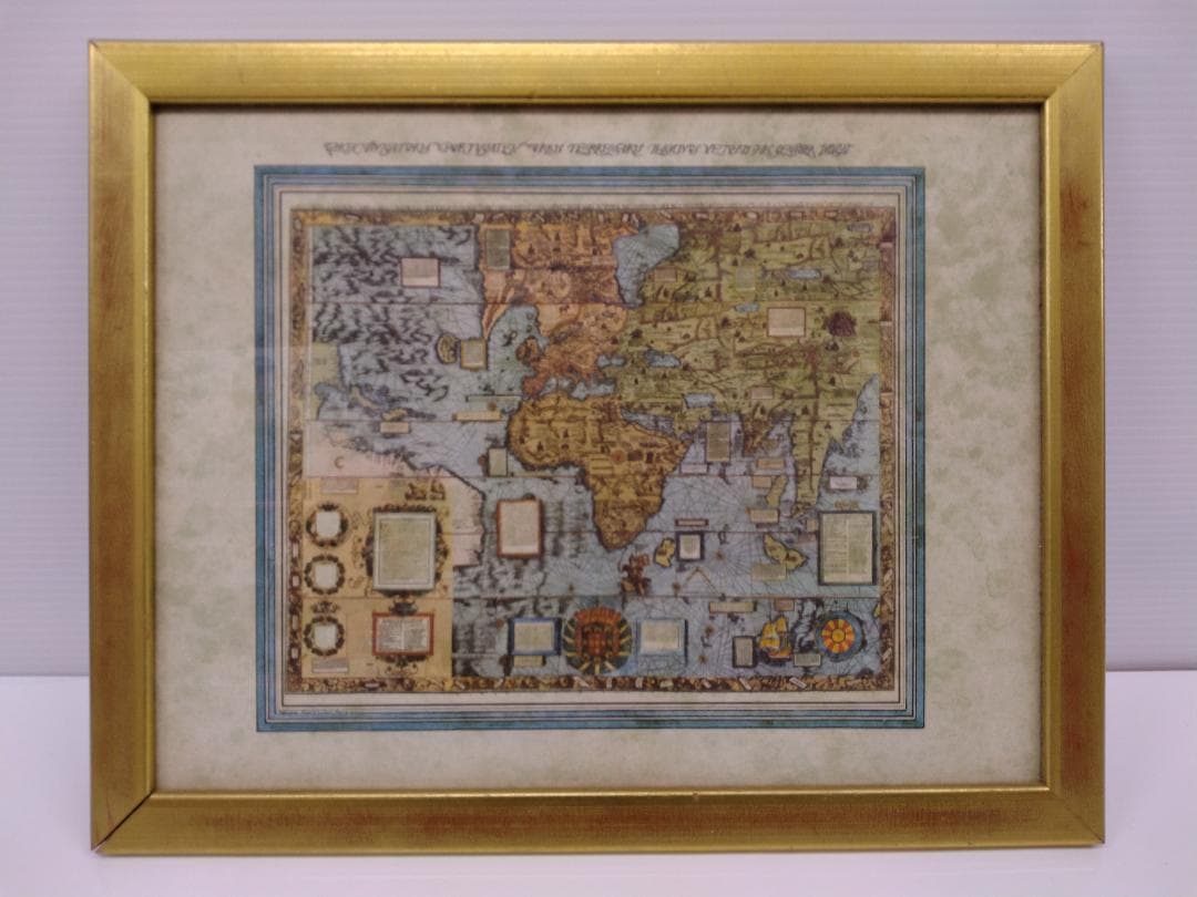 古地図 絵画 金縁 イタリア製 インテリア