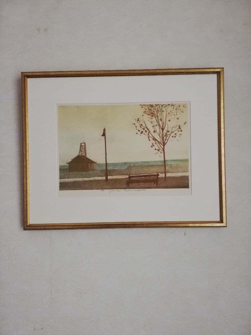 アート688 「浜辺(サンフランシスコ)」 チェコのリトグラフ(石版画