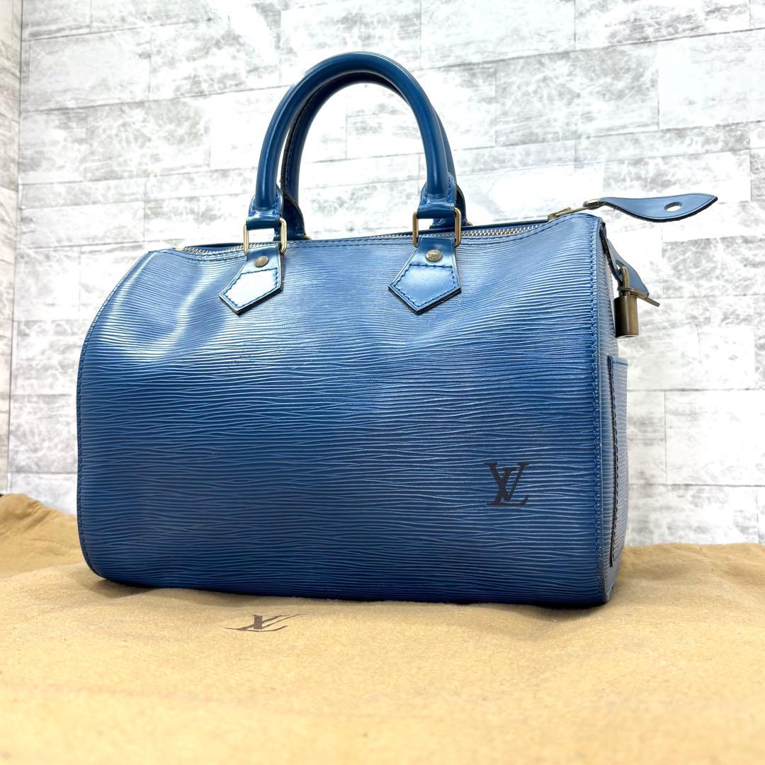 ルイヴィトン スピーディ 25 ボストンバッグ エピレザー ブルー ハンドバッグ