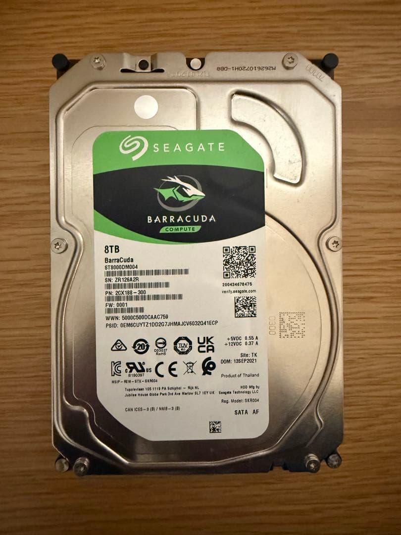 外付けハードディスク・ドライブ Seagate Barracuda HDD 8TB