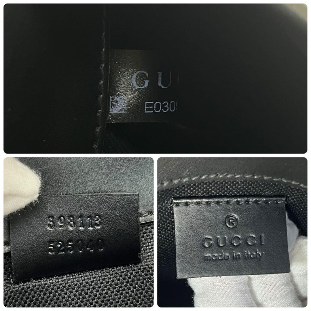 未使用級□グッチGG柄 ベルトバッグ シェリーライン ウェブ ボディ