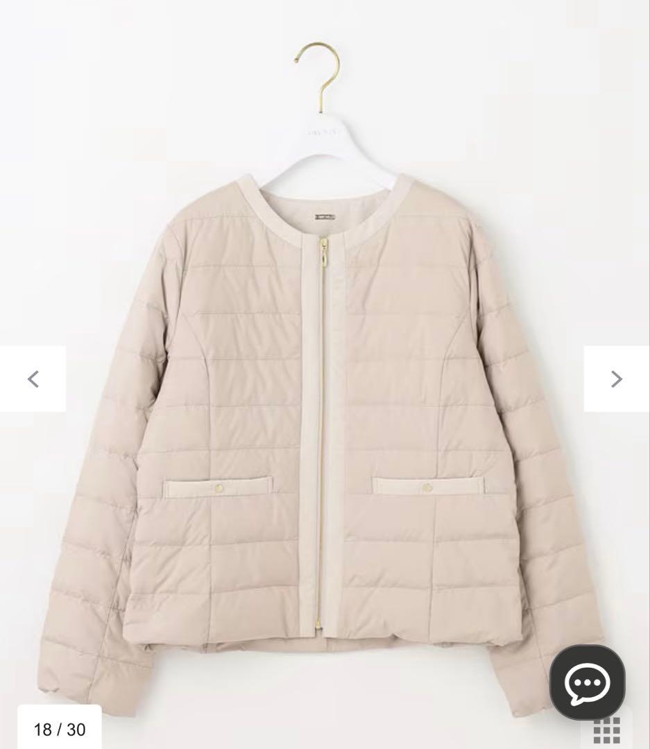 ベージュ ダウンジャケット XSサイズ　anysis 2WAY】ノーカラーダウン ジャケット / ANY SIS | ファッション通販