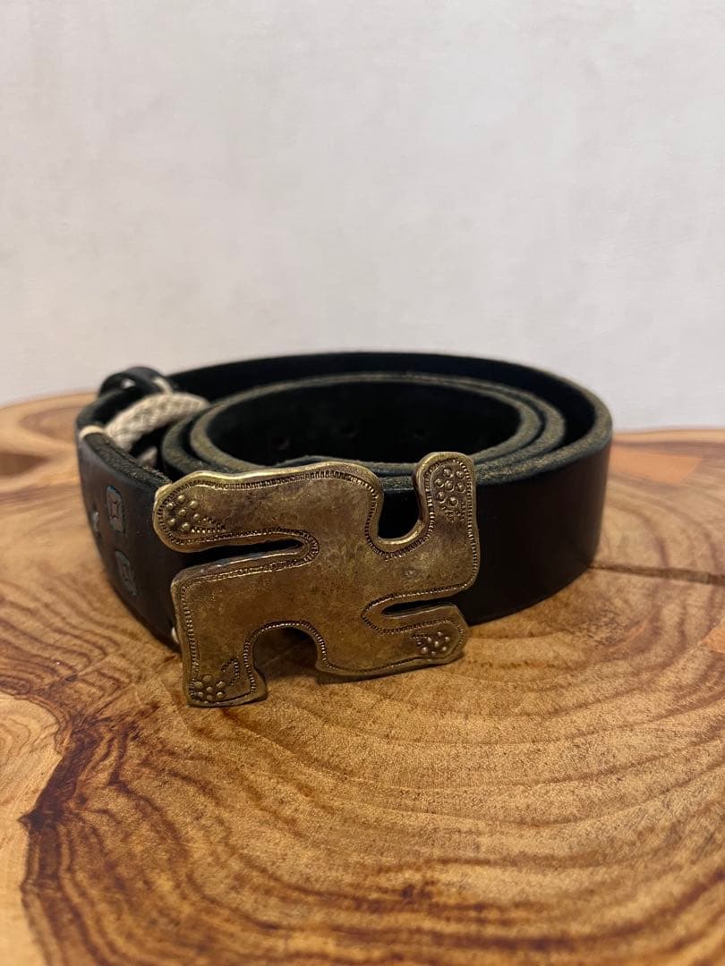 【交渉可能】キャピタル　KAPITAL 卍　レザーベルト　サイズ３