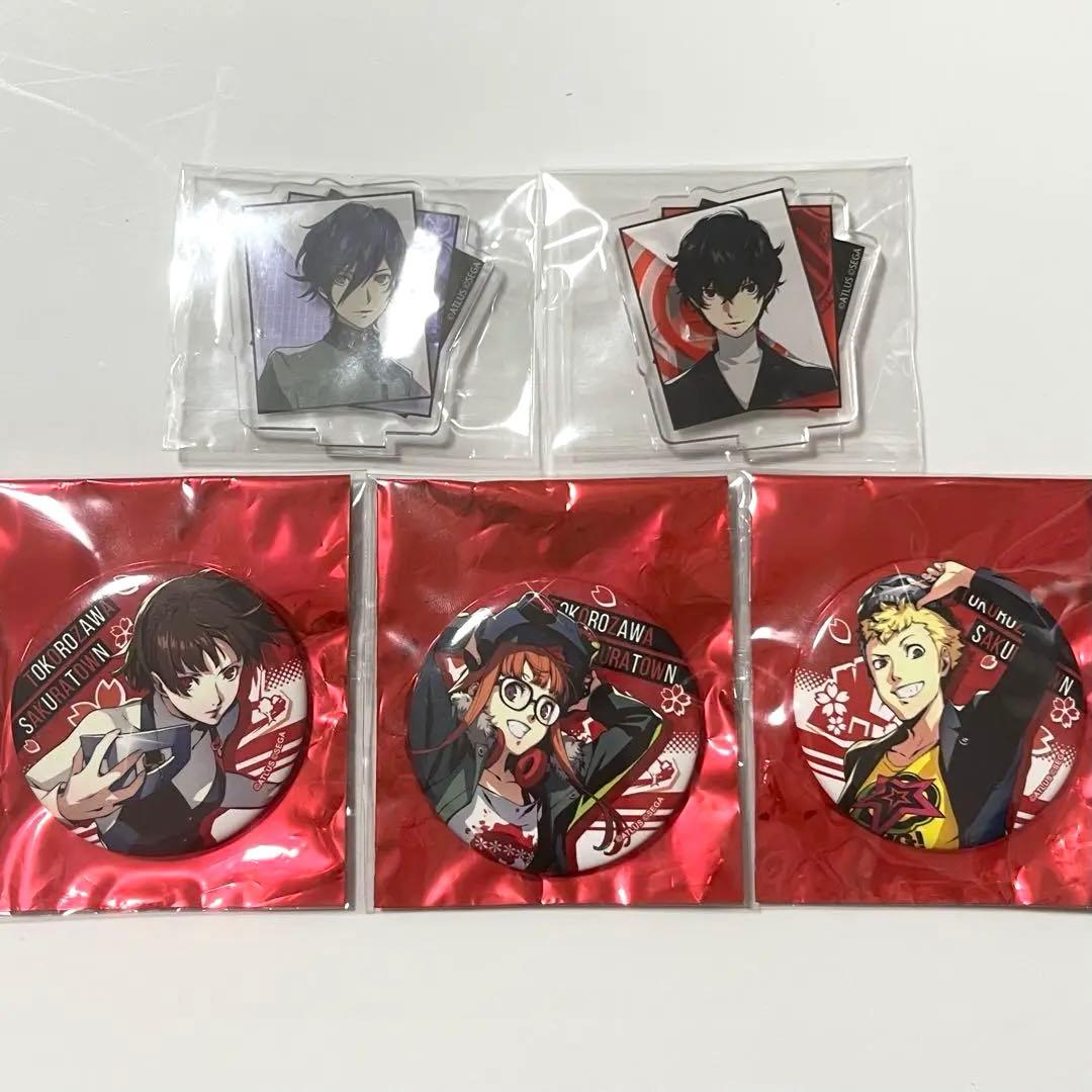 ペルソナ5 缶バッジ アクリルスタンド 5点セット