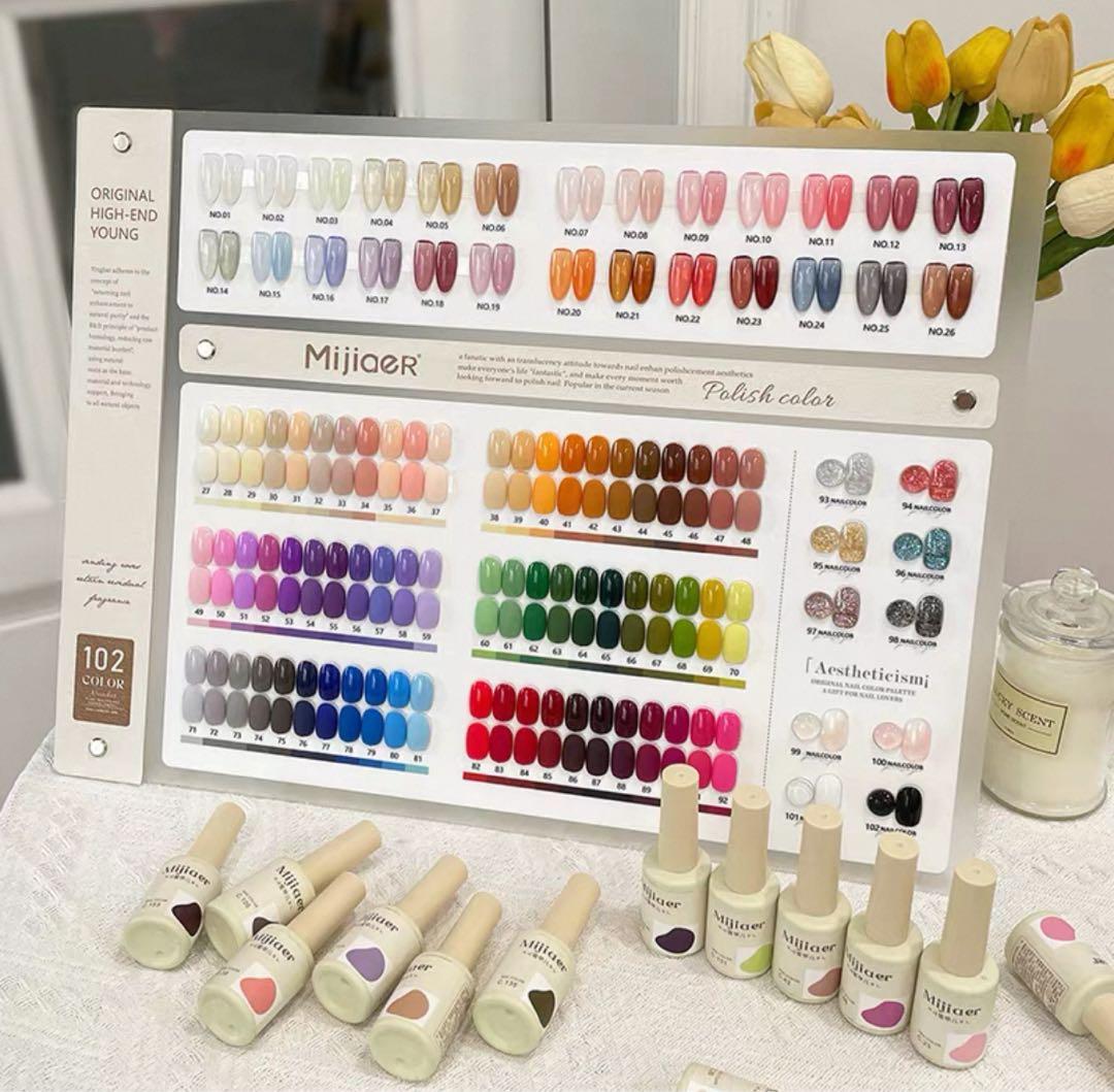 Mijiaer ジェルネイルカラー 102色カラーチャート付き