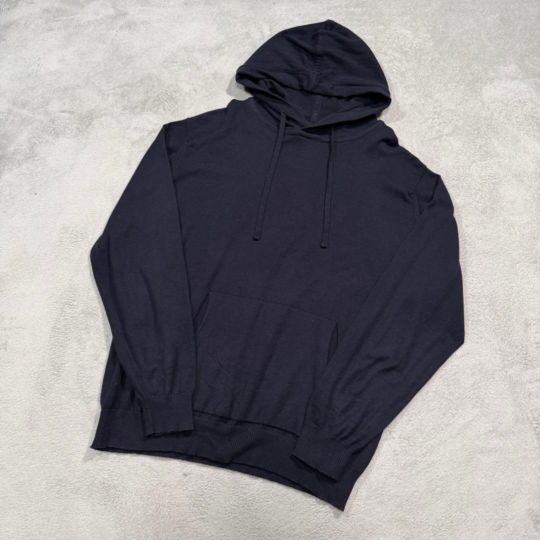 ジョンスメドレー　ネイビー　コットン　パーカー　Lサイズ　フーディー