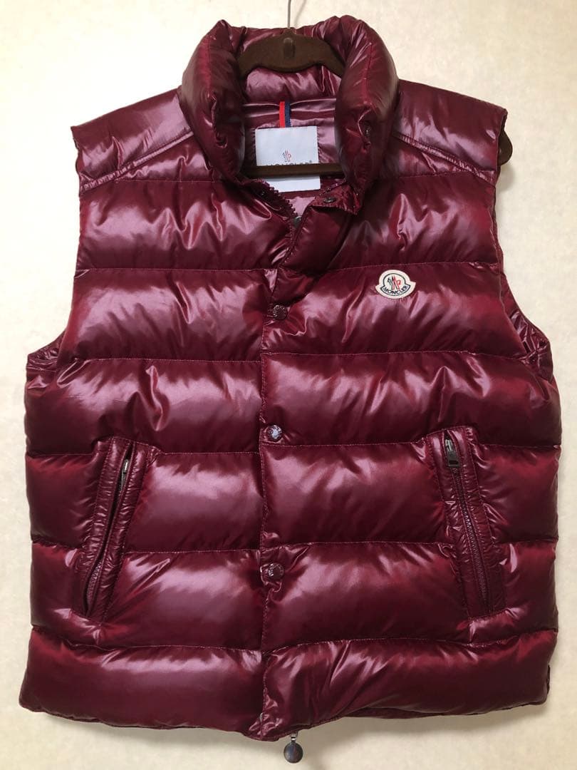 ※訳あり【MONCLER】モンクレール ダウンベスト 希少色　ボルドー　4 MONCLER モンクレール GERS GILET ジレ ダブルワッペン ダウン ベスト
