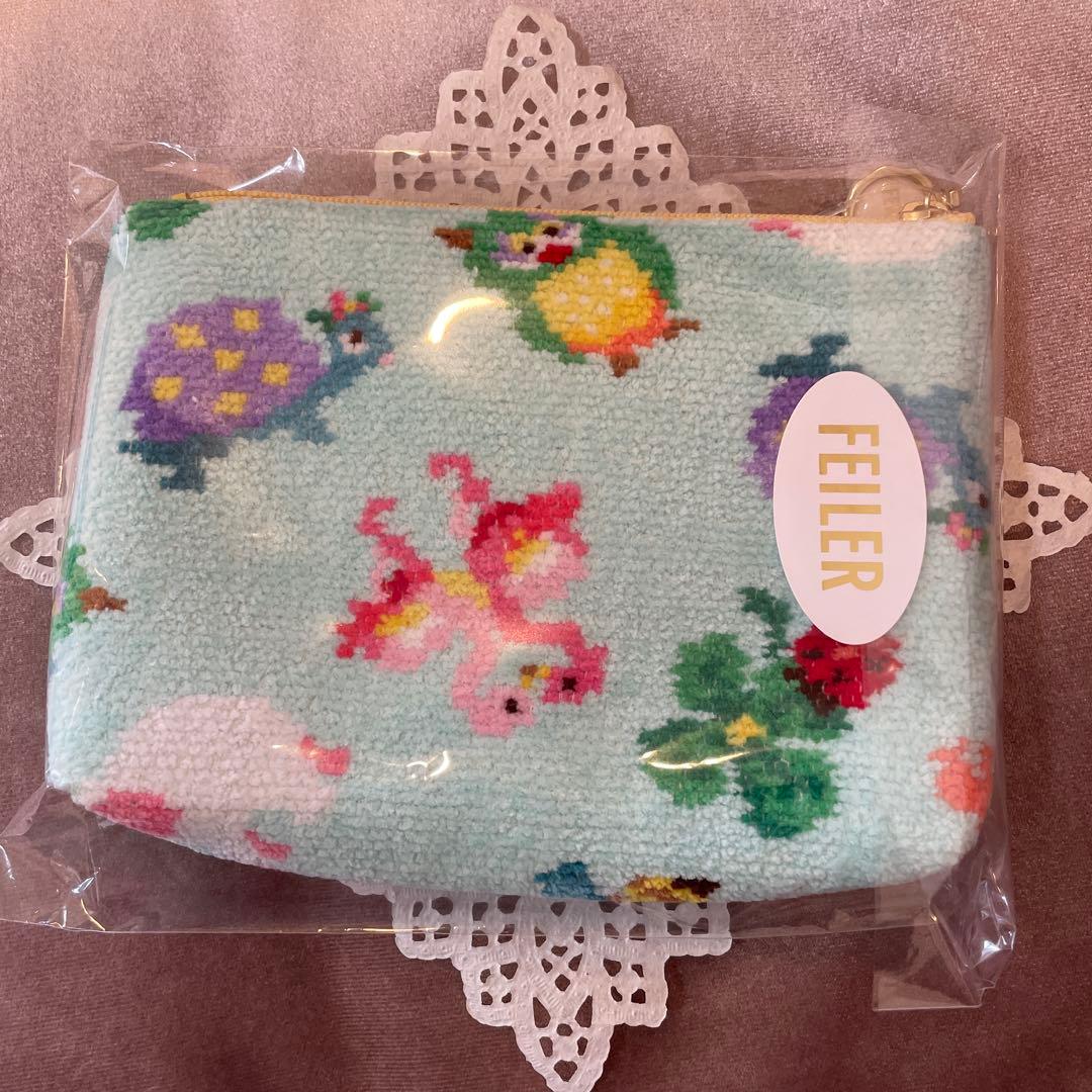 FEILER✖️神崎恵さんの限定品コラボポーチ ⭐️ ペールグリーン FEILER - 神崎恵さんフェイラー⭐︎バニティポーチ⭐︎ペールグリーン