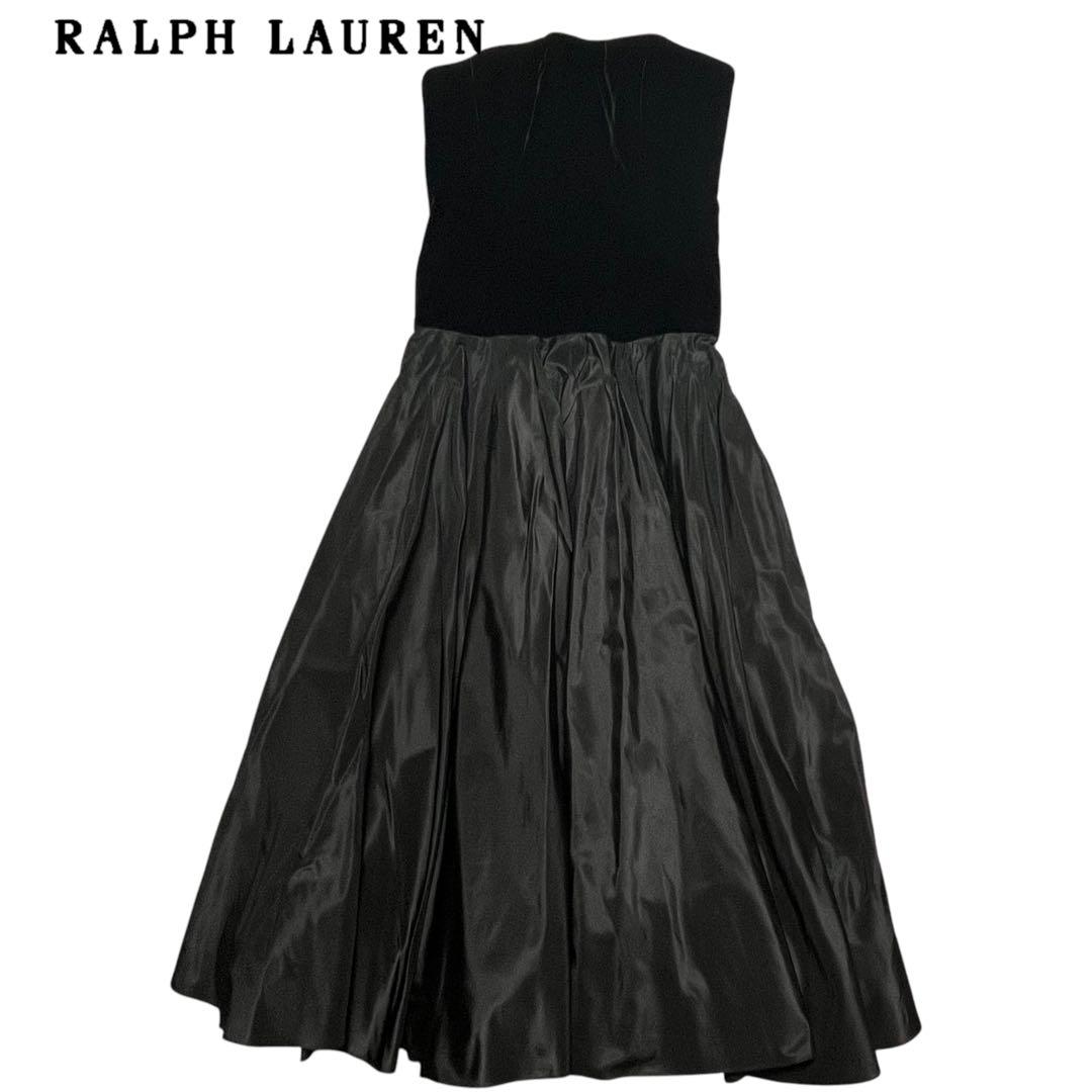 【タグ付】Ralph Lauren / エンパイアラインドレス 黒 m779