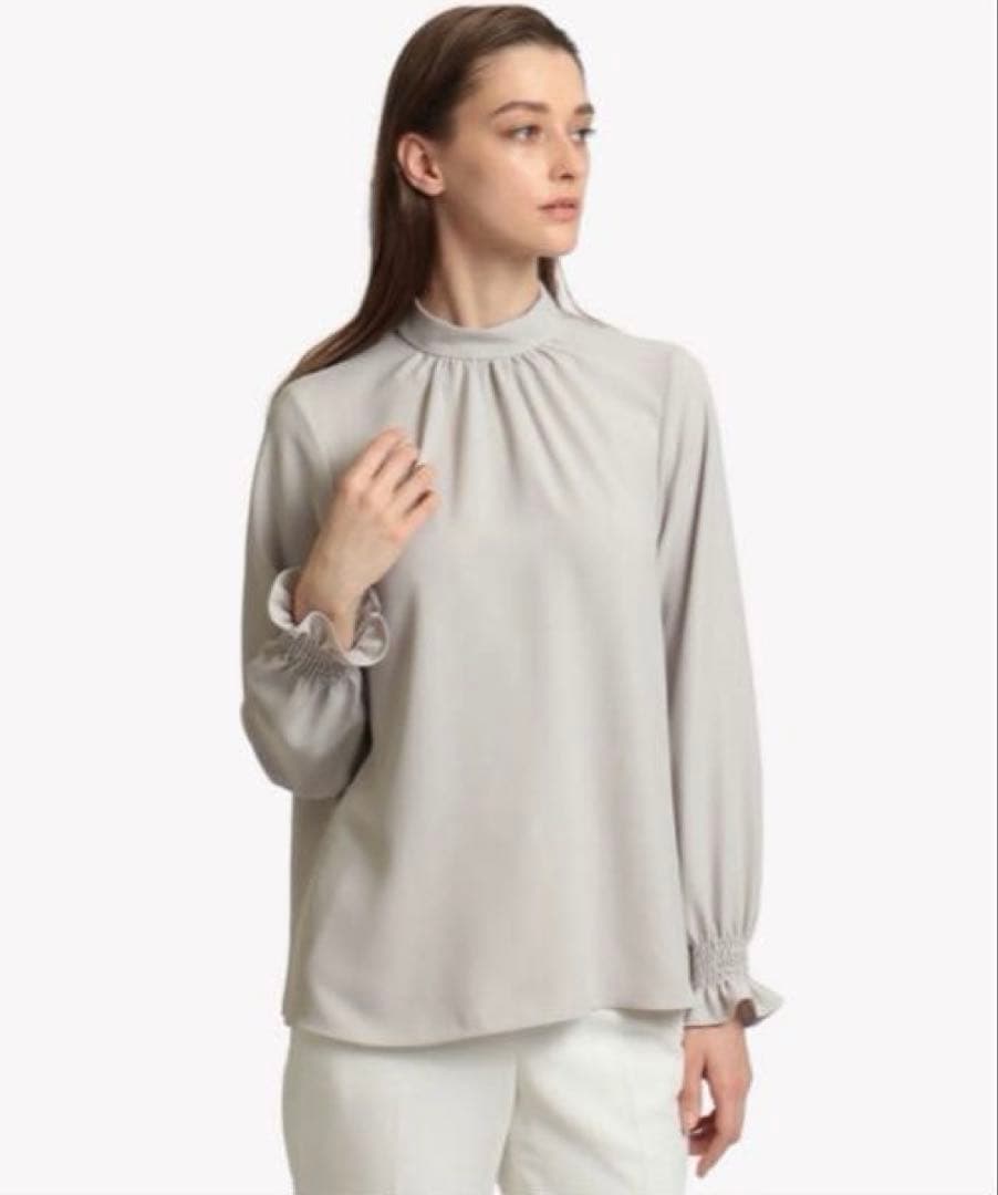 23SS theory luxe 完売 スタンドカラーロングスリーブブラウス M