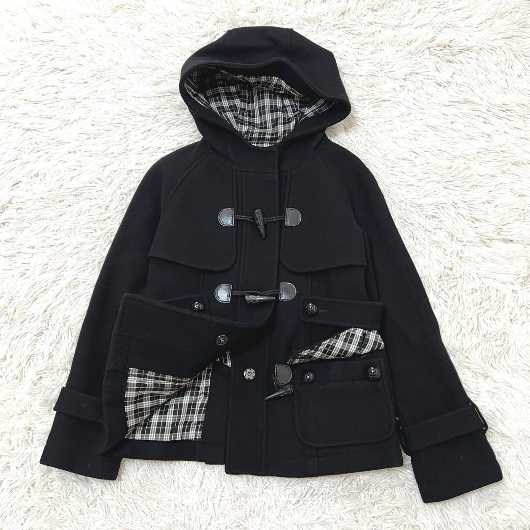SOUMA様バーバリーブルーレーベル ダッフルコート チェック ロゴボタン