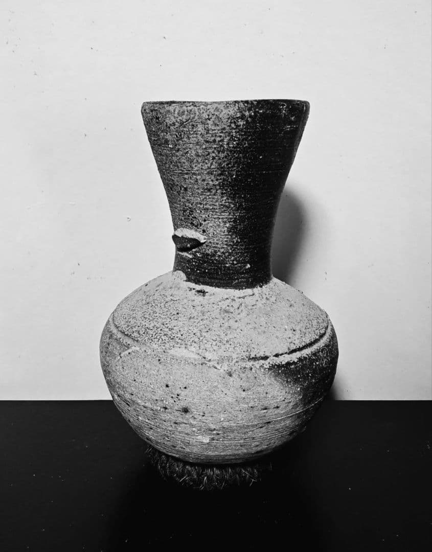 須恵器長頸壺　古墳時代　考古発掘品　古代日本　古美術　花呼ぶ器