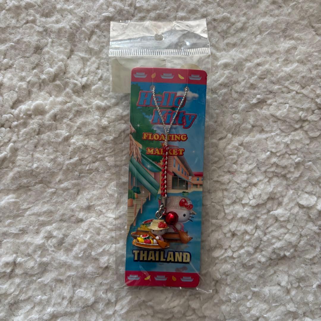 【レア】ハローキティ　ご当地キティ 根付け ストラップ タイ 水上マーケット