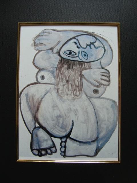 ピカソ、【寝る女】、新品高級額 額装付、年代物・希少画集画、状態良好