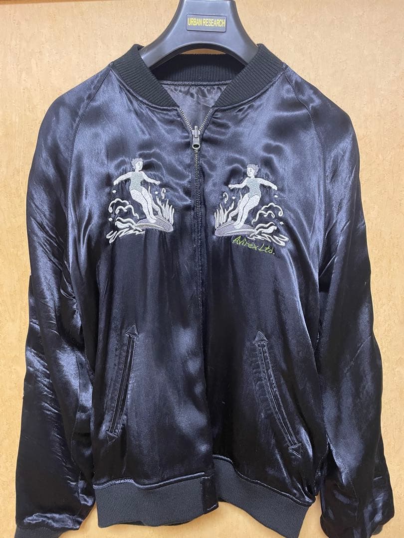 明日迄限定値下Avirex ブラック スカジャン リバーシブル ハワイ サーフ