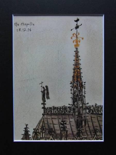 香月　泰男、ラ・セテ・チャペル、希少な額装用画集より、新品高級額