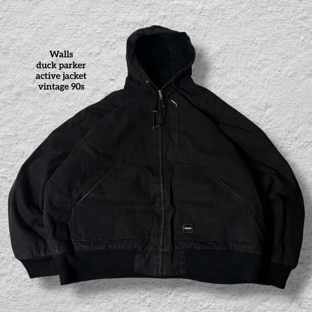 あんもにー vintageダックパーカーアクティブジャケット90sブラック