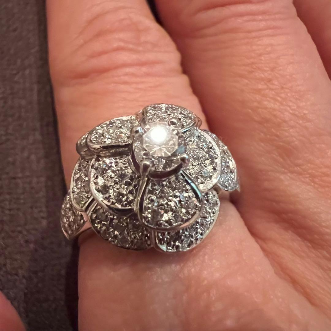 ⭕️最終価格⭕️フラワーデザインpt900ダイヤモンドリング　１6号