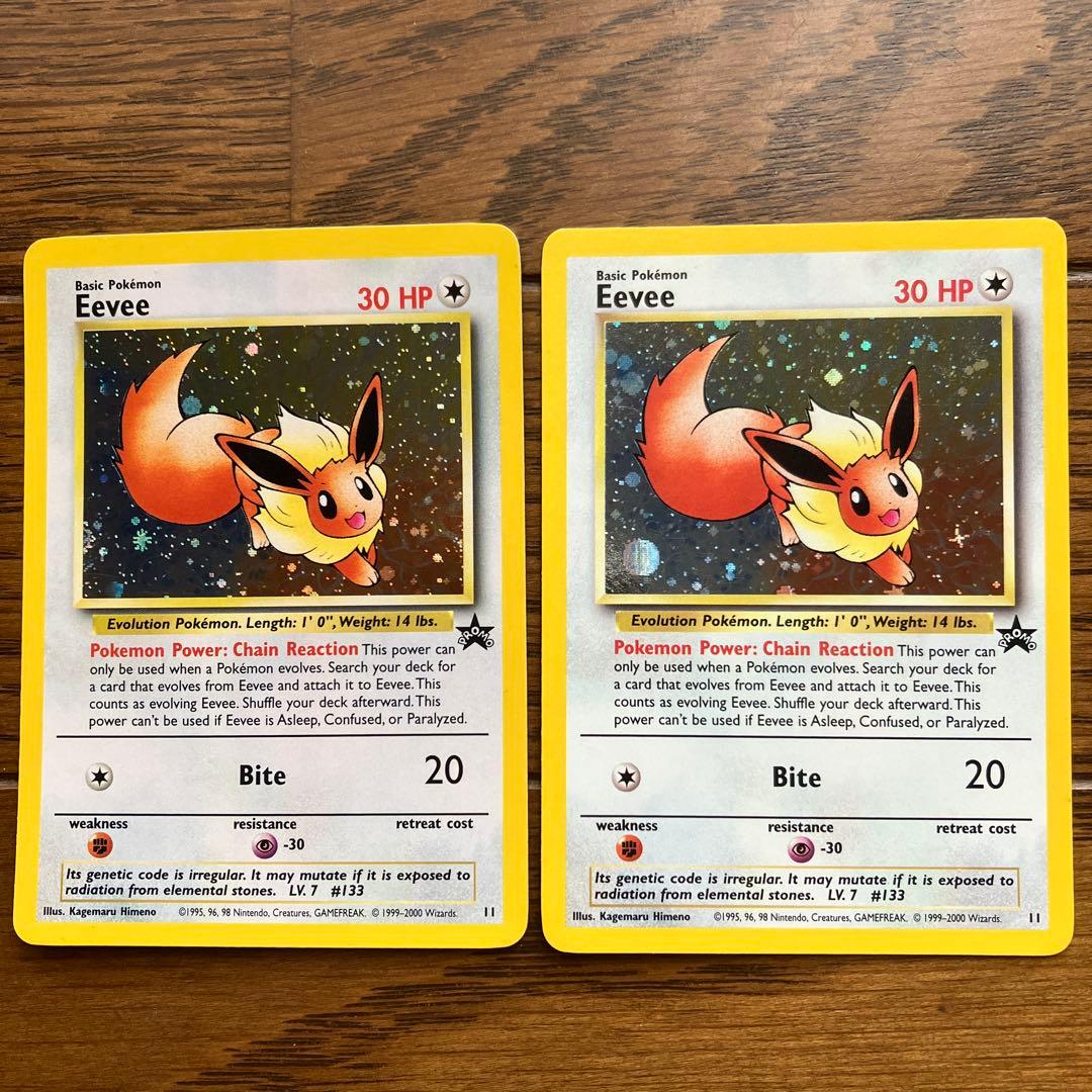 旧裏　イーブイ　２枚　プロモ　れんさしんか　キラ　　Eevee　英語 ポケモンカード イーブイ EEVEE ファンクラブ れんさしんか 旧裏の通販