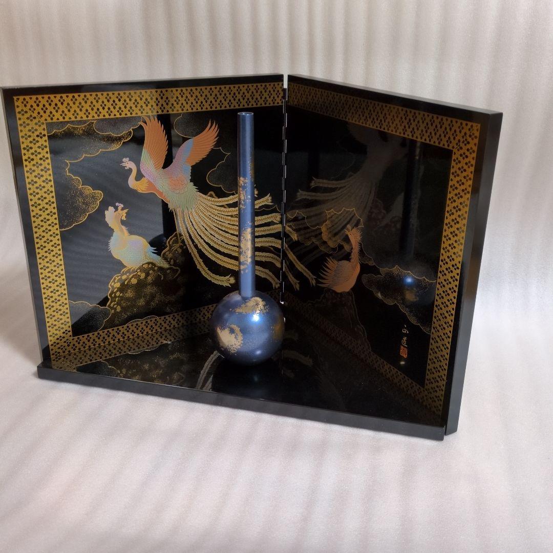 一輪挿し花瓶と鳳凰デザインの屏風装飾品 楽天市場】送料無料 わけあり 小型仏壇用 金屏風絵 ミニ 一輪挿し 4個