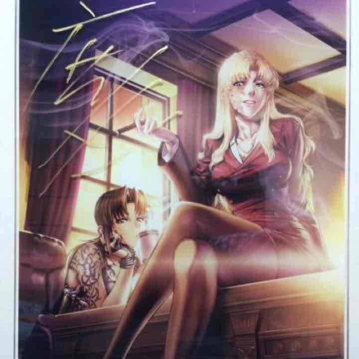 ブラックラグーン コミケ限定 直筆サイン入り セル画